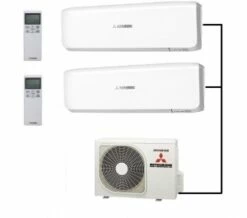 Mitsubishi SCM45ZS-W Outdoor Unit - 2 Indoor Wall Units