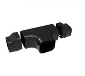 Black Trunking Tee Piece - DT72 3 Black Trunking Tee Piece - DT72
